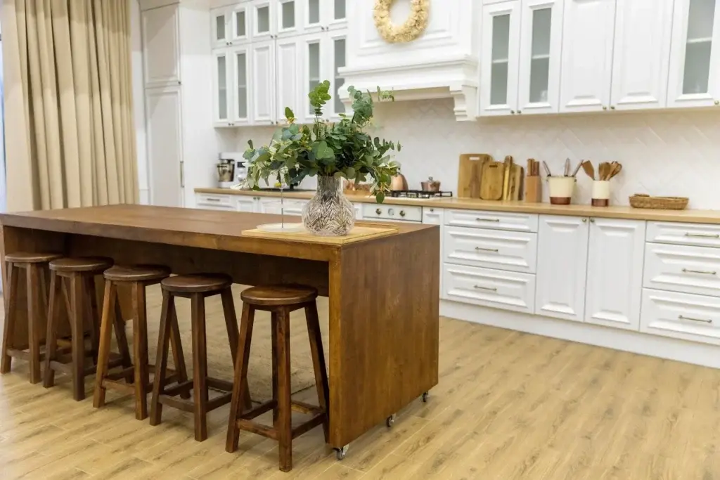 Kitchen Interior with Wooden Furniture